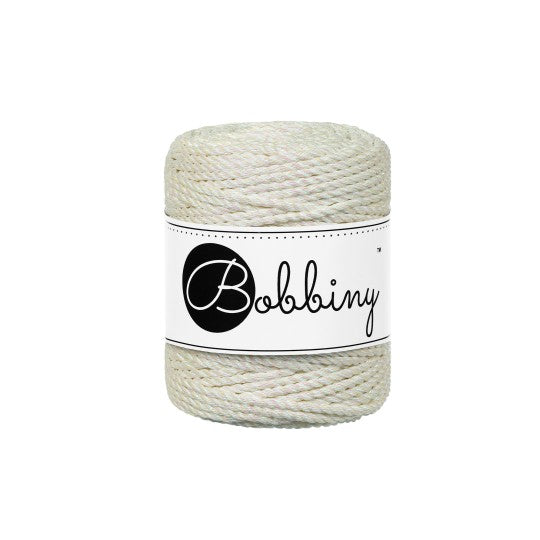 Cuerda torcida 3 mm Bobbiny - Metalizada (50 metros)