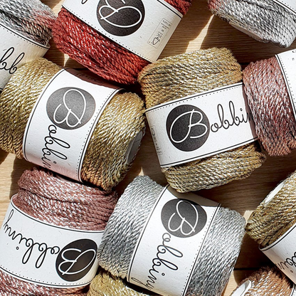 Cuerda torcida 3 mm Bobbiny - Metalizada (50 metros)