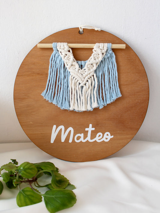 Personalized Boho Frame - Light Blue