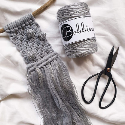 Cuerda peinada 3 mm Bobbiny - Metalizada (50 metros)