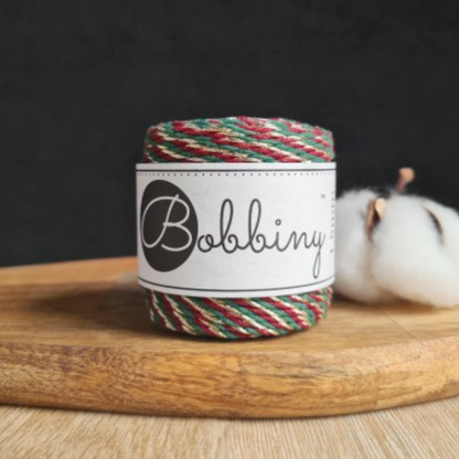 Cuerda torcida 1.5 mm Bobbiny - Línea Holiday (35 metros)